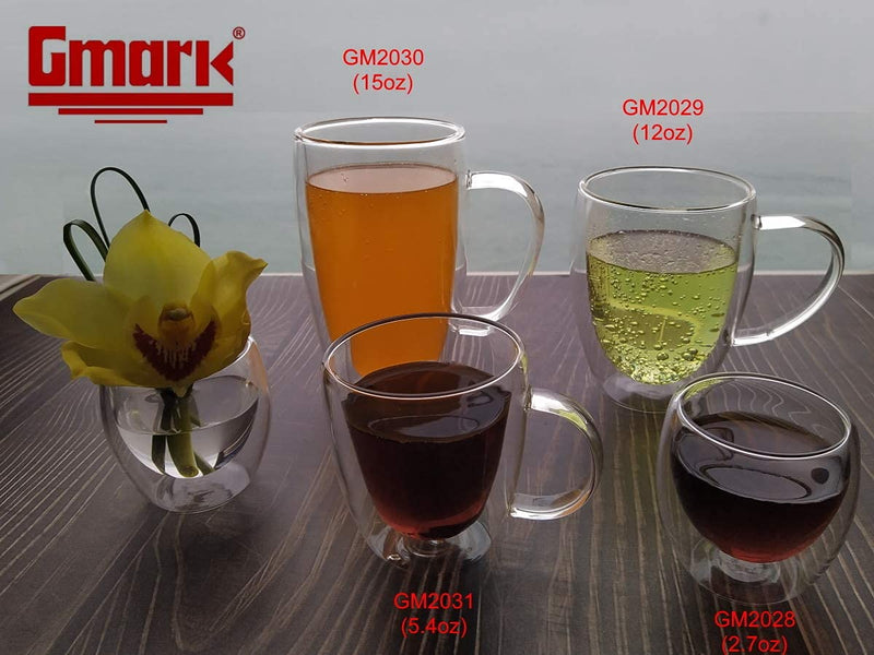[Australia - AusPower] - Gmark Espresso Cups Shot Glass 2.7-Ounce Coffee Set of 4 -Double Wall Thermo Insulated GM2028 