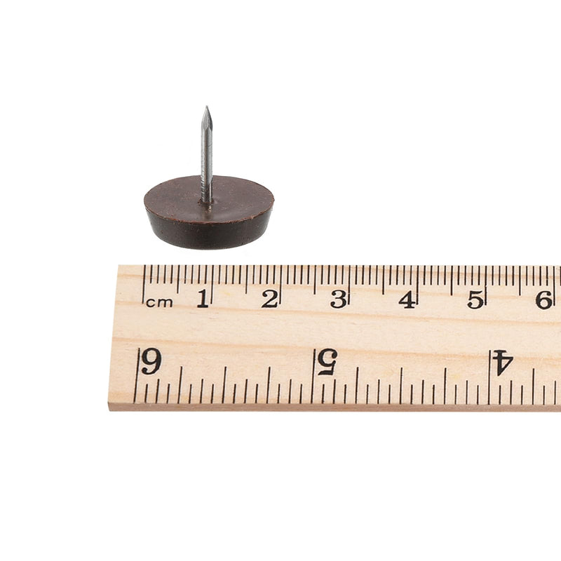 [Australia - AusPower] - uxcell Nail on Furniture Glides, 100pcs 19mm 3/4" Plastic Furniture Feet Sliders Chair Leg Floor Protectors for Wooden Furniture, Brown 100 