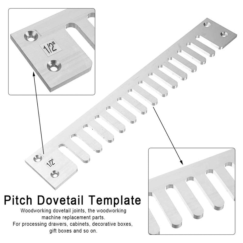 [Australia - AusPower] - LKEREJOL Router Template Kit, 12 Inch Woodworking Tool Pitch Dovetail Template Tenoner Aluminium Alloy Home Semipermeable Accurate 