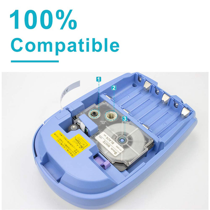 [Australia - AusPower] - Absonic Compatible Label Tape Replacement for XR-12WE XR-12WE2S Label Cartridge for KL-60 KL-100 KL-120 KL-750 KL-780 KL-820 KL-7000 KL-7200 EZ-Label Printer, 1/2" x 26', Black on White, 3-Pack 
