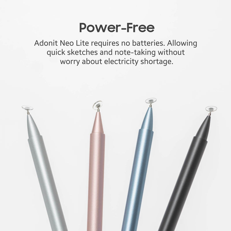 [Australia - AusPower] - Adonit Neo Lite, Magnetically Attachable Universal Disc Stylus, High Precision Capacitive Pen for iPad, iPhone, Android, Microsoft, All Touch Screens & Tablets - Matte Silver 