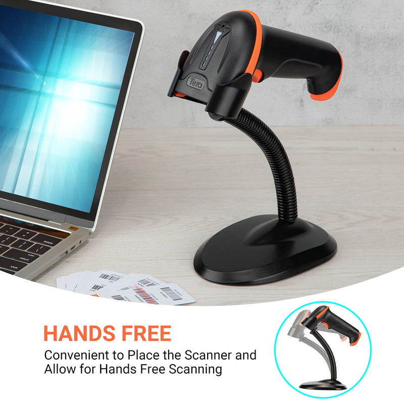 [Australia - AusPower] - Tera Barcode Scanner Stand Universal, Hands Free Barcode Scanning Bar-Code Reader Cradle Holder, Angle and Height Adjustable Head, for Supermarket Retail Store Library Logistic Warehouse 