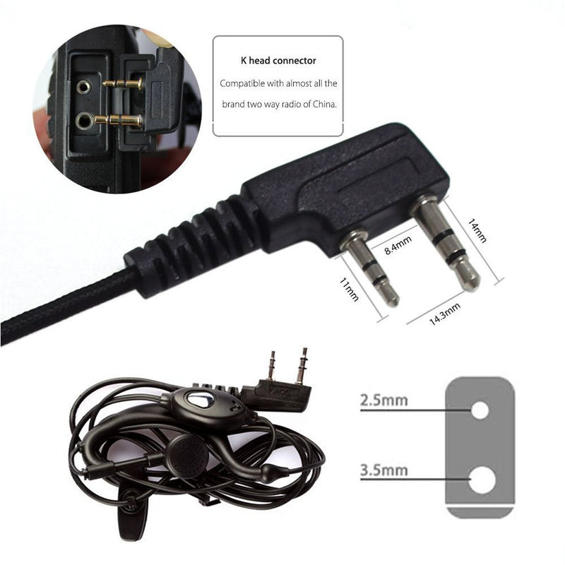 [Australia - AusPower] - Dreamworth Newest 10 Pack Earpiece Headset Mic 2 Pin for Baofeng UV 5R/5RA/5RA+/5RB/5RC/5RD/5RE/5RE+ 666s 777s 888s 