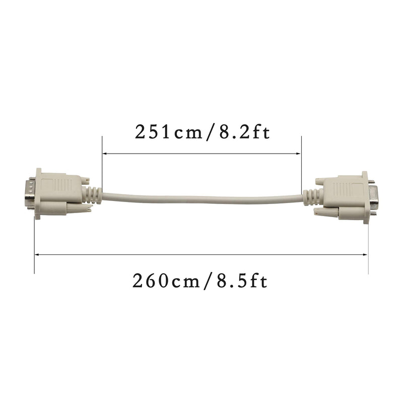 [Australia - AusPower] - PNGKNYOCN RS232 DB9 9 Pin Data Serial Cable, Male to Female DB9 Straight Through Extension Cable YOUCHENG for Computers, Printers, Scanners 8.5 Feet 