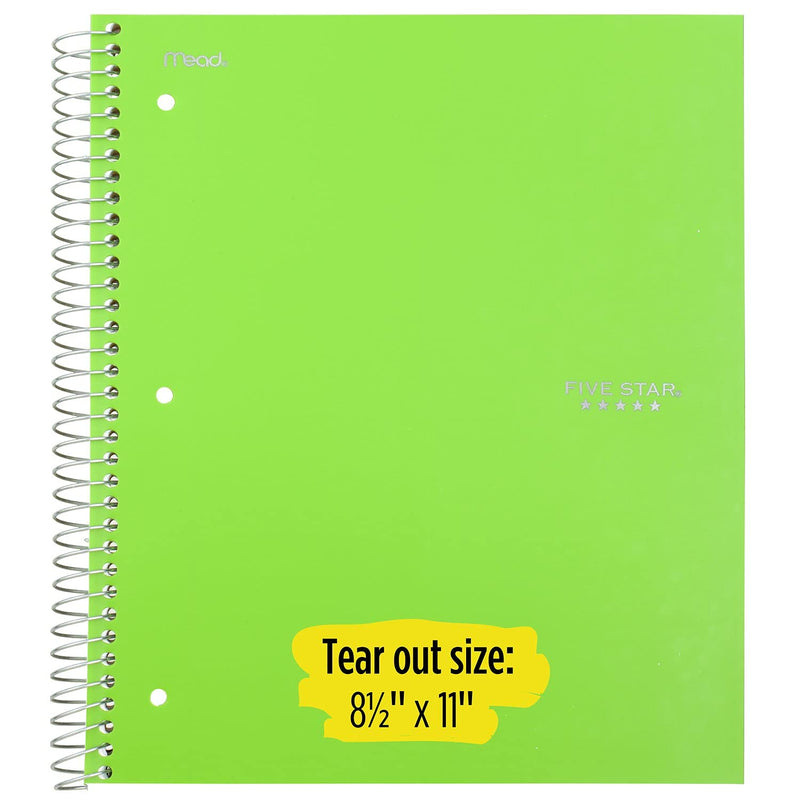 [Australia - AusPower] - Five Star Spiral Notebook, 3 Subject, College Ruled Paper, 150 Sheets, 11" x 8-1/2, Black (72069), 04 Black 