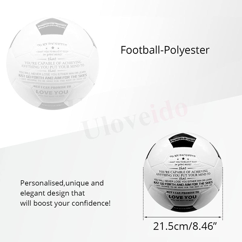 [Australia - AusPower] - Uloveido High Performance Traditional Black White Soccer Ball for Son Daughter Grandson Birthday Christmas Day Gift, I Love You Soccer Balls with Backpack Y594 To My Daugher 