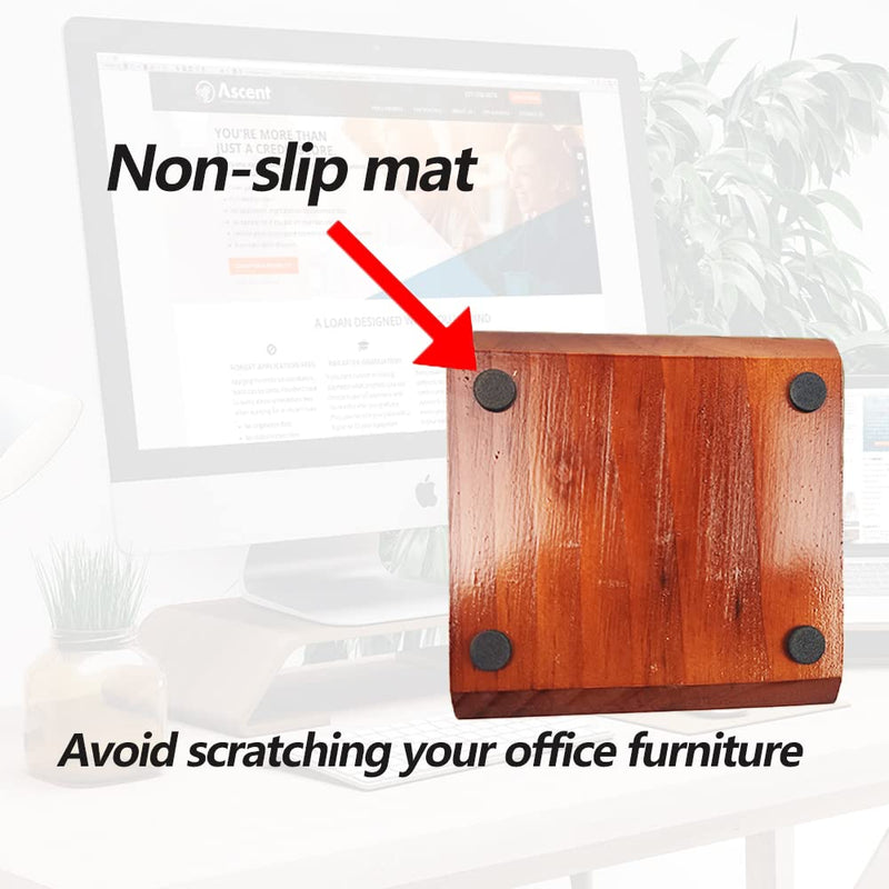 [Australia - AusPower] - Wood Business Card Holder Desk Business Card Holder Stand Wooden Business Card Display Holders for Desktop Business Cards Stand for Office and Home, Desk Tops Suitable for Women and Men (Brown) Brown 