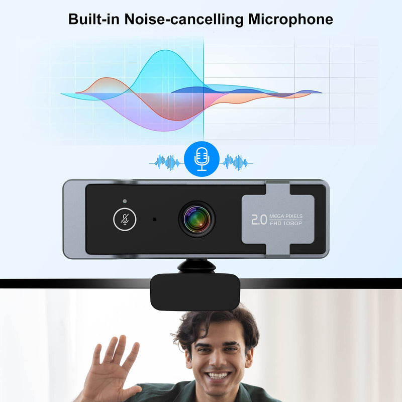 [Australia - AusPower] - Paobas 1080P Webcam with Microphone, C920 Web Camera, Webcam with Privacy Cover, 90°View Computer Camera, Plug&Play USB Webcam for Calls/Conference, Zoom/Skype/YouTube, Laptop/Desktop 
