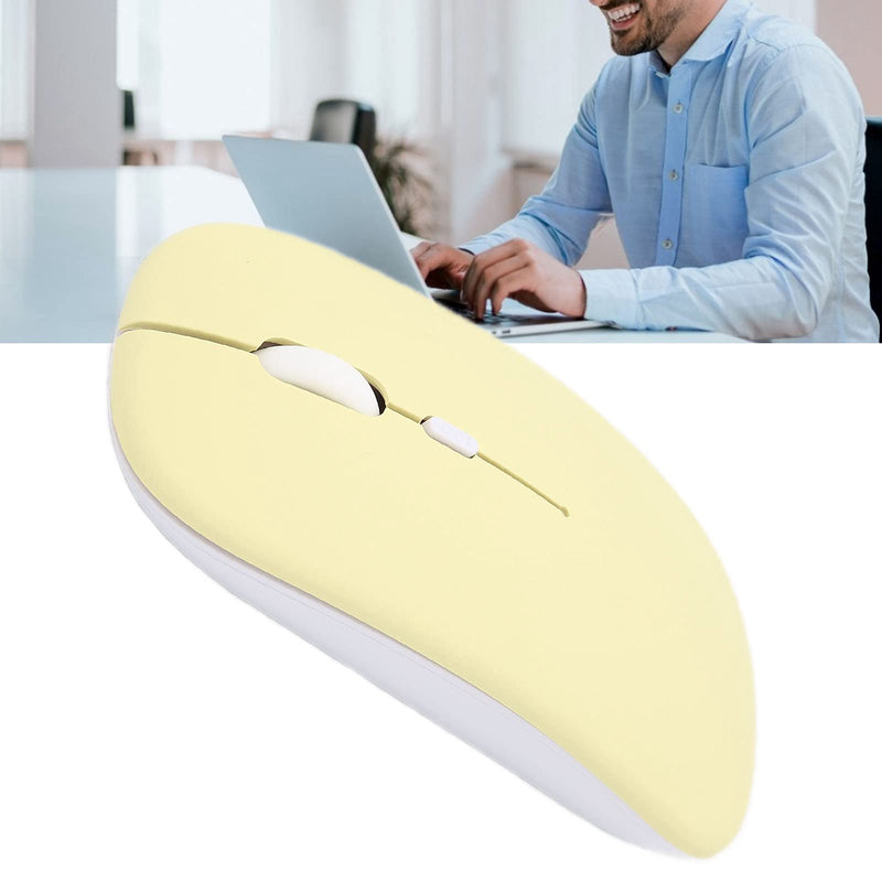 [Australia - AusPower] - Zyyini Wireless Mouse, 1600 DPI 3 Speed Adjustable Optical Bluetooth Bluetooth Computer Mouse Ergonomic Ultra-Thin Mute Office Mice,for Laptop Computer Tablet(Yellow) yellow 