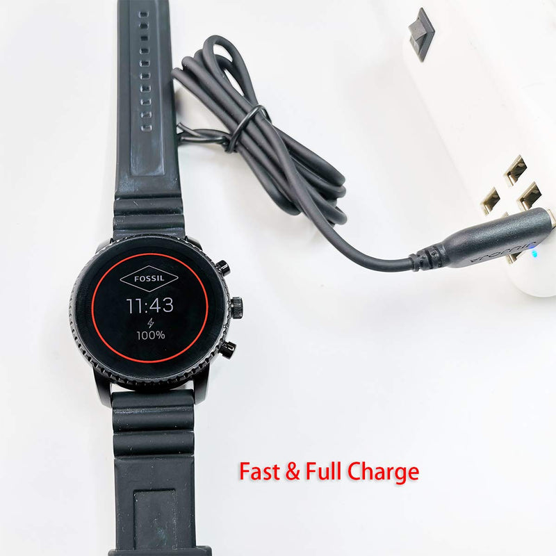 [Australia - AusPower] - VFAN Magnetic Charger for Fossil Gen 4/Gen 5/MK/Skagen/Emporio Armani HeartRate Smartwatch (Black) 