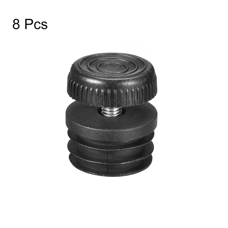 [Australia - AusPower] - uxcell 8Pcs Inserts for Round Tubes with Leveling Feet, for 35mm/1.38" OD Round Tube, M8 Thread Black Plastic Furniture Chair Leg Plug Blanking End Caps Insert Plugs 8 
