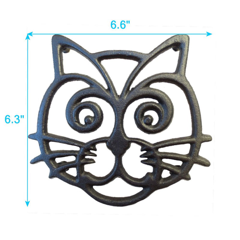 [Australia - AusPower] - Cat Trivet - Black Cast Iron - for Kitchen & Dining Table - More Than One Makes a Set for Counter, Wall Art or Decoration Accessory - Housewarming & Cat Lover Gifts - 6.6 by 6.3 in 