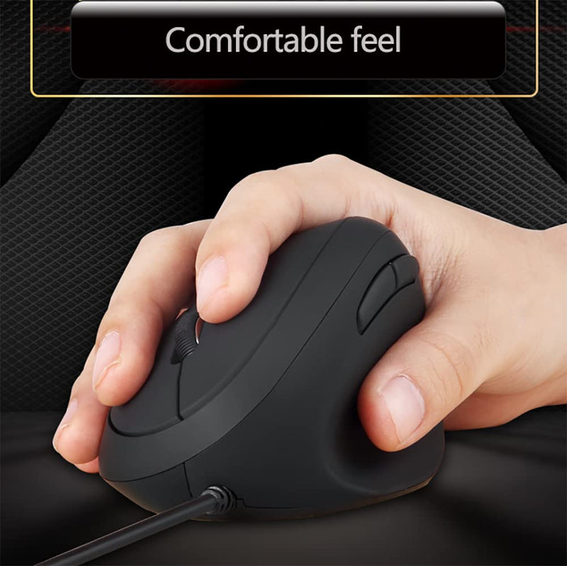 [Australia - AusPower] - Wired Ergonomic Mouse, Optical Vertical Mouse with 3 Adjustable DPI 800/1200/1600, 6 Buttons USB Computer Mouse Medium-Small 