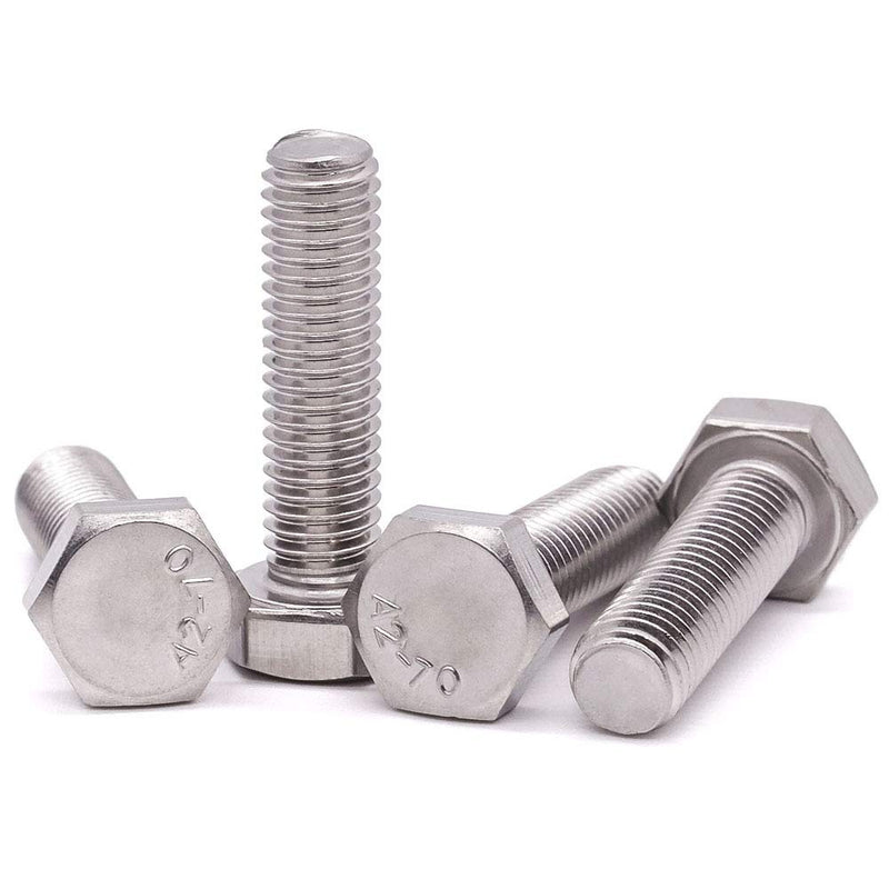 [Australia - AusPower] - 3/8-16 x 1" (1/2" to 6" Length Available) Hex Head Bolts Screws, 304 Stainless Steel 18-8, Fully Threaded, Hexagon Head Cap Bolts Screws, Coarse Thread UNC, Pack of 10 3/8-16 x 1" (10 PCS) 