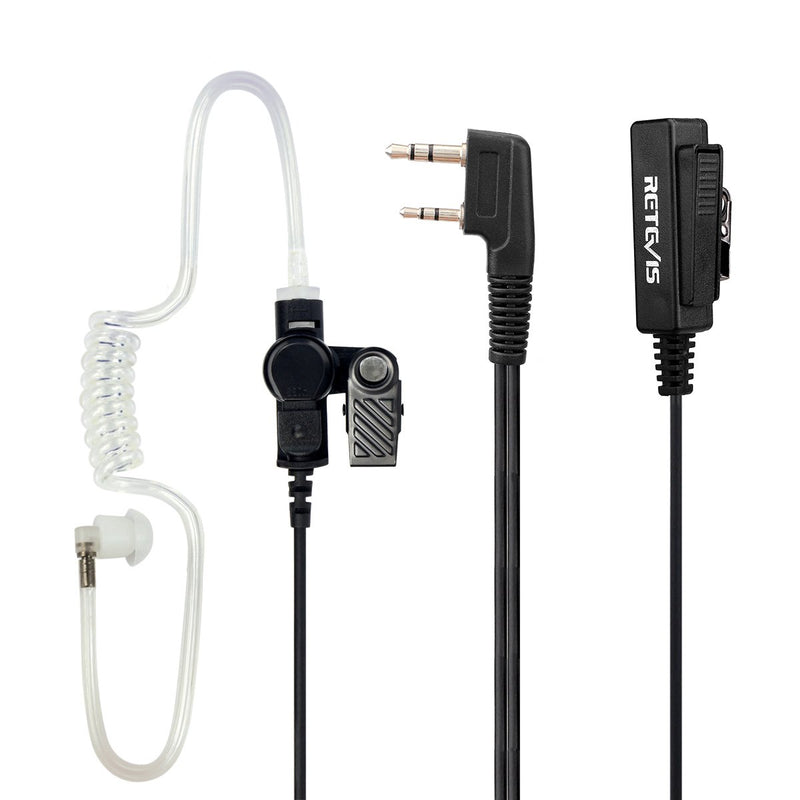 [Australia - AusPower] - Retevis Acoustic Tube Walkie Talkie Earpiece with Mic 2 Pin, Compatible with Retevis RT22 RT21 H-777 RT68 RT19 pxton Arcshell eSynic Walkie Talkies, Two Way Radio Headset with Big PTT Clip(5 Pack) 