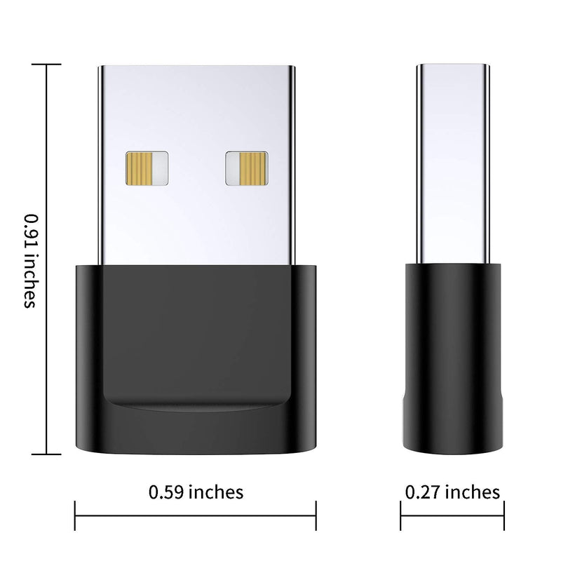 [Australia - AusPower] - USB C Female to USB Male Adapter 4-Pack,Type C to USB A Charger Cable Adapter,Compatible with iPhone 11 12 13 Pro Max,iPad 2020,Samsung Galaxy Note 10 S20 Plus S20+ Ultra,Google Pixel 4 3 2 XL(Black) Black 