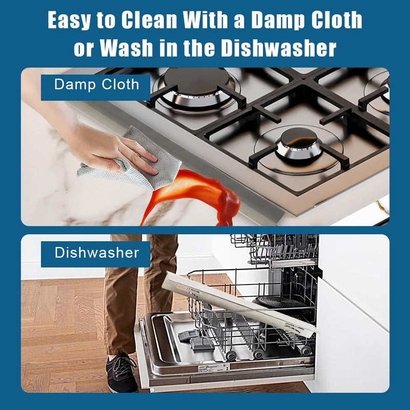[Australia - AusPower] - Abnaok 2PCS Stainless Steel Stove Gap Covers, Retractable Kitchen Stove Counter Gap Covers, Cooktop Trim Kit, Stove Gap Guards, Oven Gap Filler, Heat Resistant & Effectively Protect Stove Gap Filler 