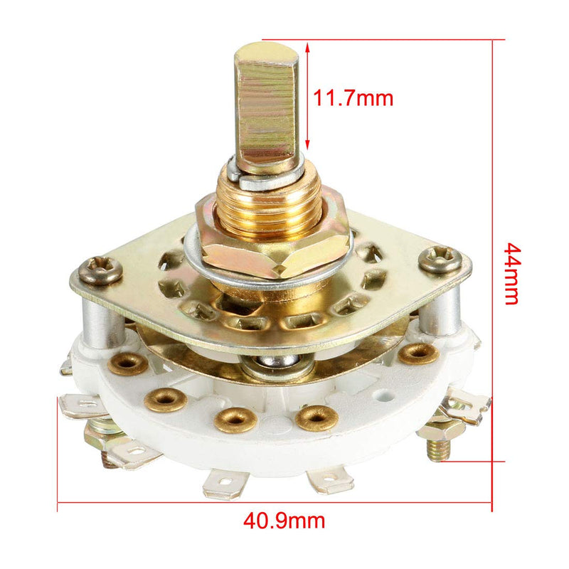[Australia - AusPower] - uxcell 2P4T 2 Pole 4 Position Selectable 1 Deck Band Channel Rotary Switch Selector with Knob 