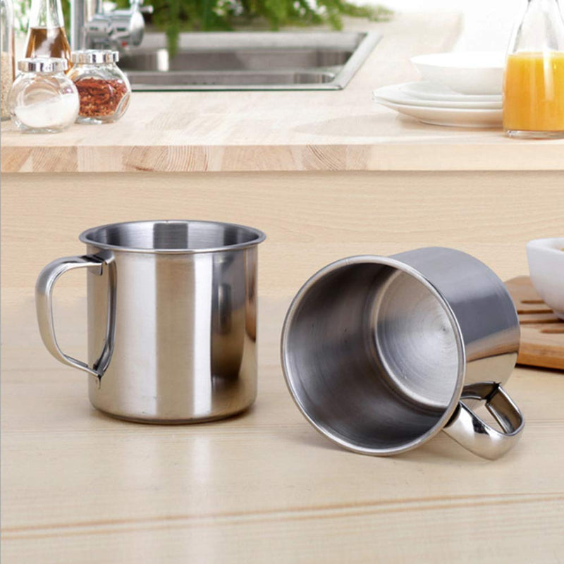 [Australia - AusPower] - Stainless Steel Coffee Cup with Handle 6 Pcs Camping Cup 4oz Stainless Steel Espresso Cups 2.362.17Inch Metal Shot Glasses Tea Mug Cup Tea Party Great for Outdoor Events Picnics Party 