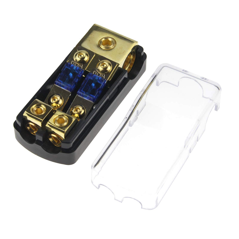 [Australia - AusPower] - ZOOKOTO Copper Distribution Block, 0GA(4/6/8/10) GA to 4(6/8/10) GA 60 Amp Mini ANL 2 Way Fuse Holder 60A 