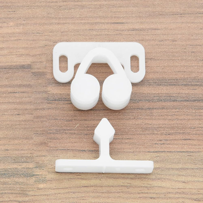 [Australia - AusPower] - 3Pcs White Marine Boat Ball Catch Door Cupboard Spring Back Plates Roller Latch Plastic Catches Cabinet Hardware 