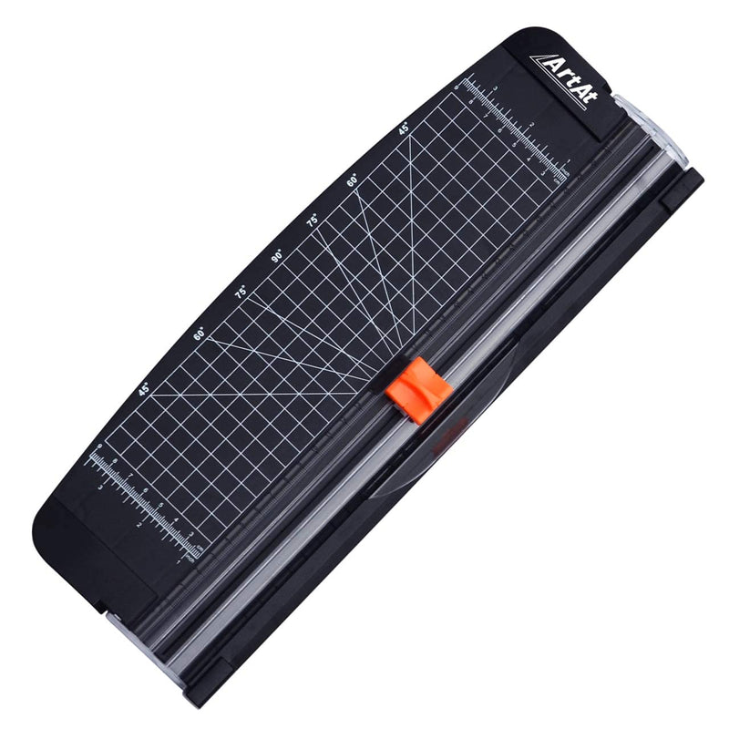 [Australia - AusPower] - ArtAt A4 Portable Paper Cutter: 12 inch Paper Trimmer Scrapbooking Tool for Photo Gift Cards Kraft Paper Label and Coupon with Automatic Security Safeguard Paper Trimmers 