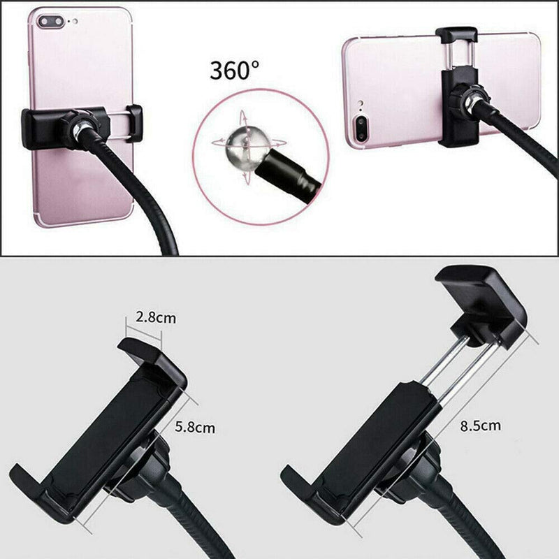 [Australia - AusPower] - Universal Selfie Ring Light with Flexible Mobile Phone Holder Lazy Bracket Desk Lamp LED Light for Live Stream Office Kitchen 