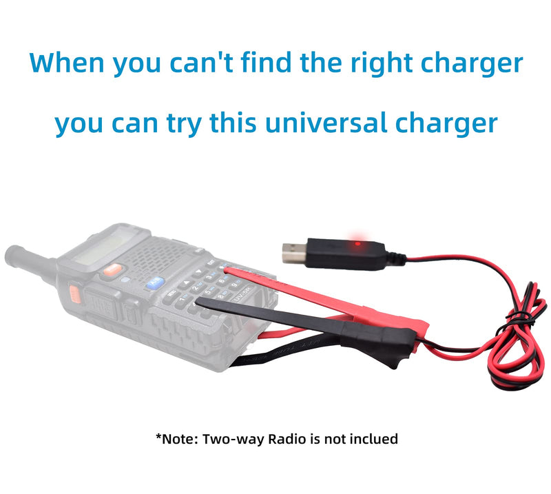 [Australia - AusPower] - Universal USB Charger Cable with Indicator Light for BaoFeng UV-5R UV-82 UV-82/ 82L BF-888S Motorola Kenwood yaesu Retevis RT-5R Walkie Talkie 