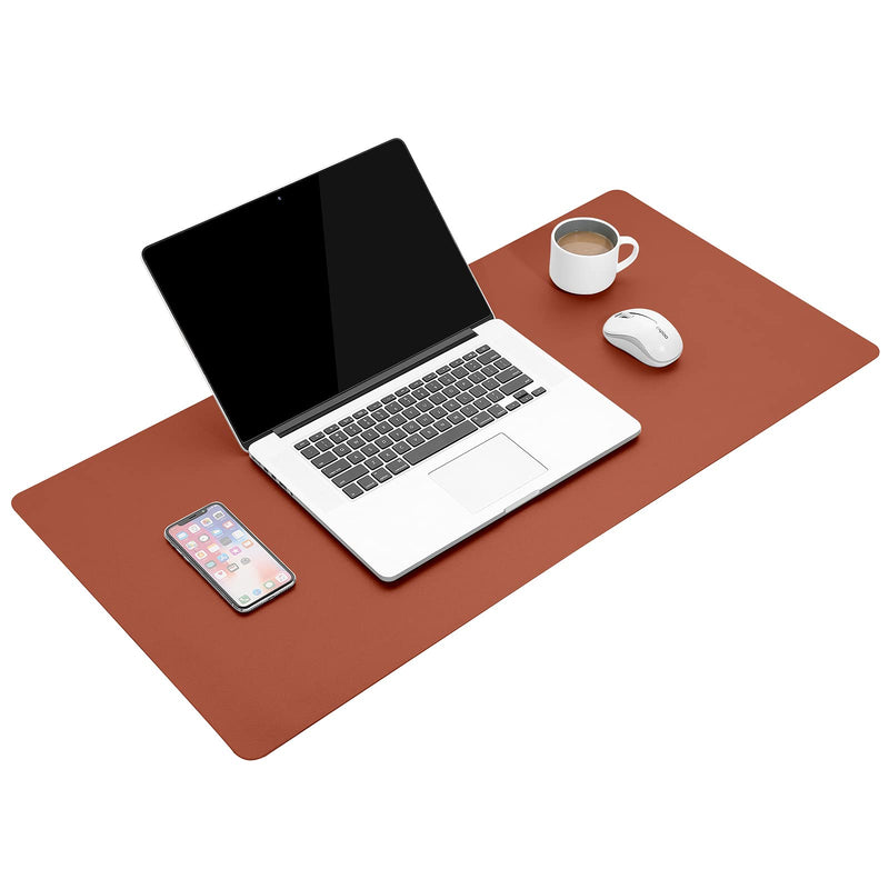 [Australia - AusPower] - Leather Desk Pad,Mouse Mat,Large Dual Side Non-Slip PU Leather Desk Blotter,Waterproof Desk Writing Pad for Office and Home 35.5" x16.9" (90*43cm) (Brown) Brown 