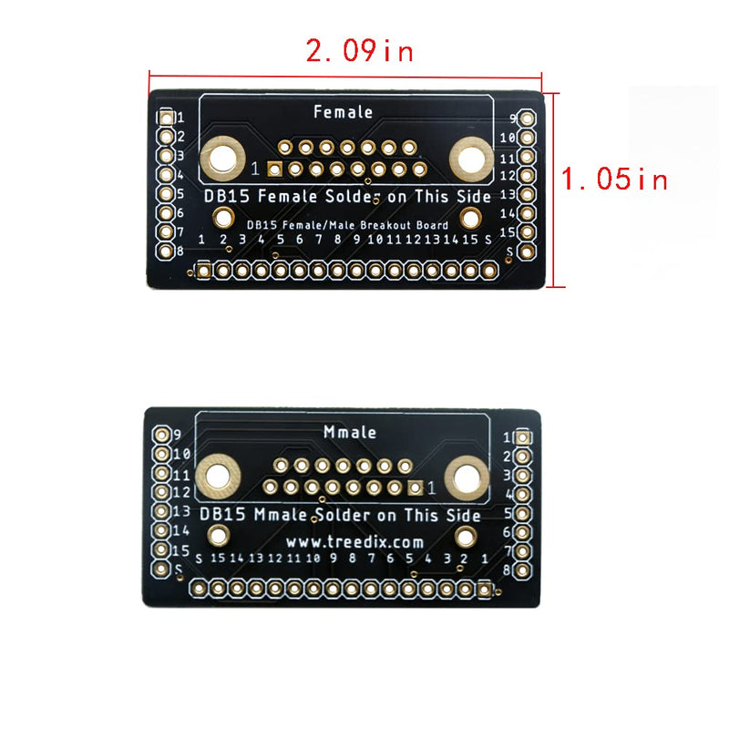 [Australia - AusPower] - Treedix DB15 Male Breakout Board DB15 Breakout Connector Serial to 15-Pin Port with Screw Terminal Block and Pin Header 