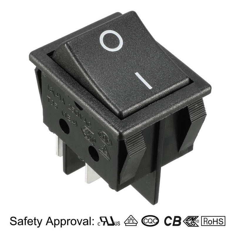 [Australia - AusPower] - uxcell 5Pcs AC 16A/125V 16A/250V 4 Terminal 2 Position Boat DPST Rocker Switches Black 