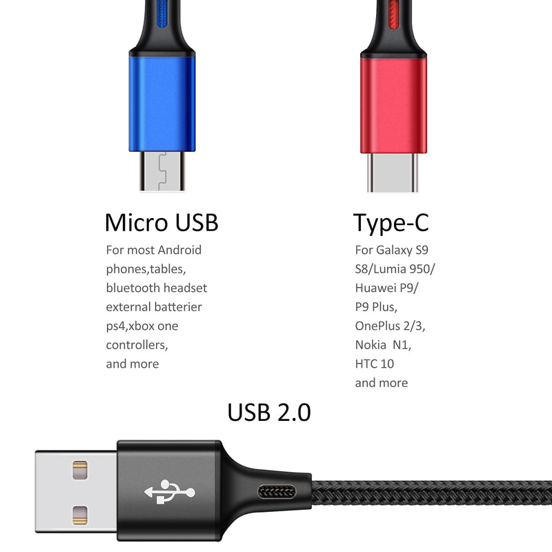 [Australia - AusPower] - 3Pack 1ft Multi Charging Cable Short Multi Charger Cable 3A Fast Charge USB Multi Cable 3 in 1 Universal Charging Cord Nylon Braided 3-1 Multiple Connectors for Cell Phones and More(Multicolored) 