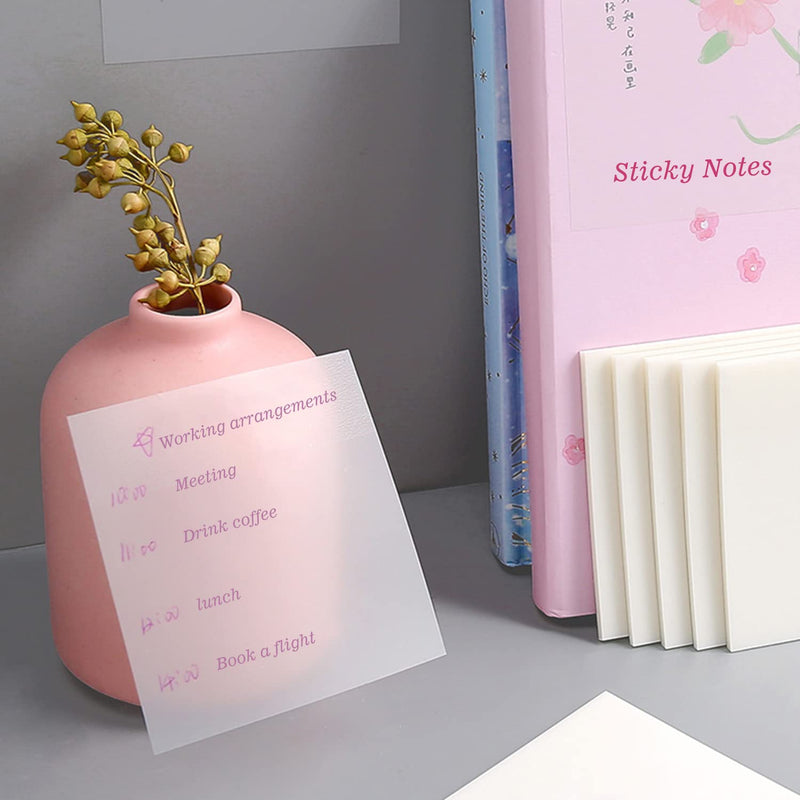 [Australia - AusPower] - 600 Sheets Transparent Sticky Notes Pad, Clear Sticky Notes for Books Waterproof Self-Adhesive Translucent Sticky Notes for Office School Planner Memo, 12 Packs(3 x 3/3 x 2/3 x 1/3.7 x 2.8 Inch) 
