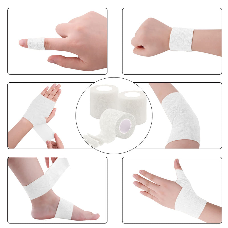 [Australia - AusPower] - BQTQ 30 Rolls Self Adhesive Bandage Wrap White Adhesive Wrap 2 inch Self Adherent Wrap Stretch Bandages Self Stick Bandage Wrap Tape for Wrist Ankle Swelling Sprains (White) 