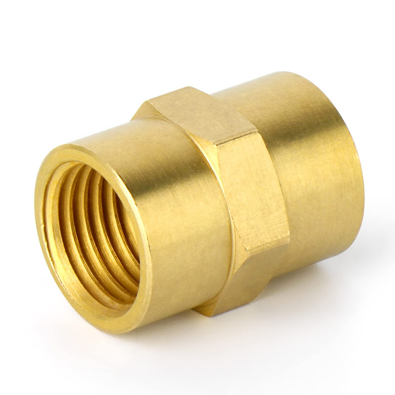 [Australia - AusPower] - TAISHER 5PCS Brass Pipe Fitting, Coupling, 1/2-Inch Female Pipe x 1/2-Inch Female Pipe 1/2" NPT 5 