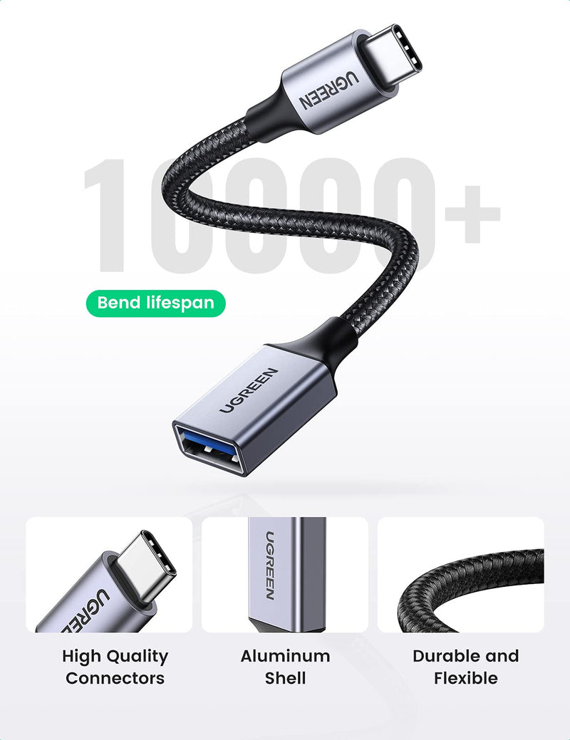 [Australia - AusPower] - UGREEN USB C to USB 3.0 Adapter Type C OTG Cable Thunderbolt 3 to USB Female Adapter OTG Cable Compatible for MacBook Pro 2020/2019/2018 MacBook Air/iPad Pro 2020 Dell XPS Galaxy Note20 Ultra S20 