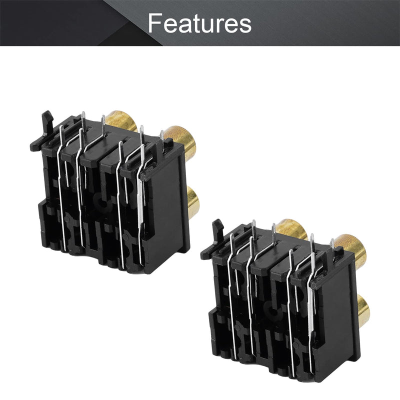 [Australia - AusPower] - Fielect 5Pcs RCA Female Jack 8 Pin PCB Mounted AV Concentric Outlet 4 RCA Female Socket Connector Stereo Audio Video Jack 4Pin 4holes AV-4 