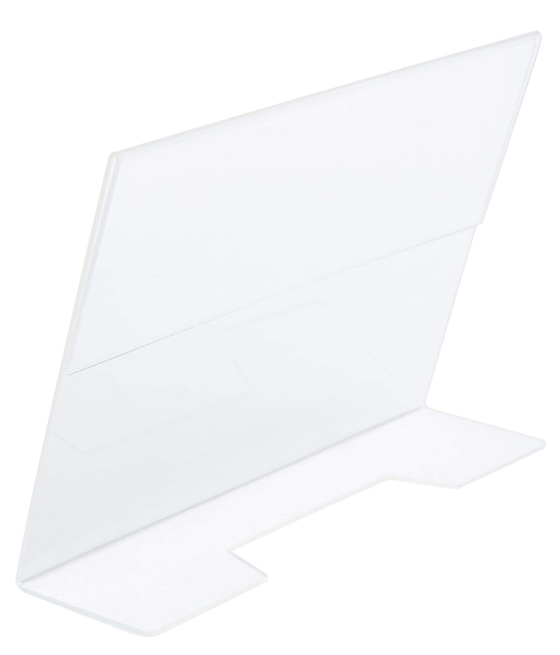 [Australia - AusPower] - Slanted Sign Holder - 6-Pack 5 x 7 Inches Clear Plastic Desktop Picture Frame, Acrylic Ad Frame, Horizontal Slant Back Menu Holder, for Photos, Brochures, Restaurants, Cafes, Bars, Exhibition Booths 