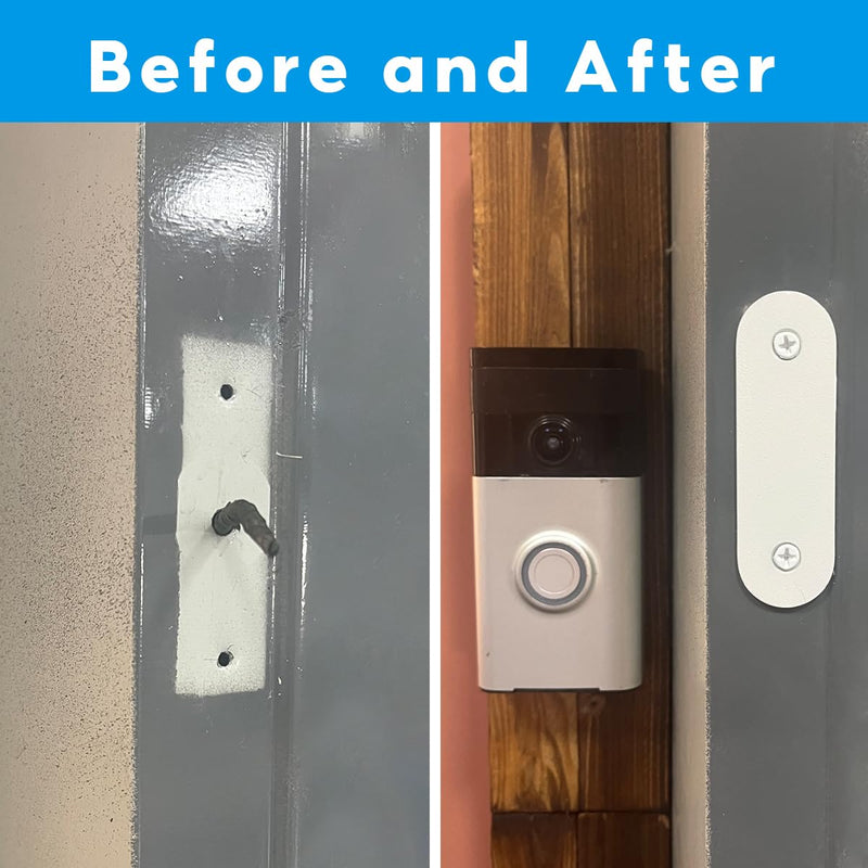 [Australia - AusPower] - Doorbell Blanking Plate Cover, Metal Doorbell Button Location Cover Plate, Doorbell Chime Cover, Door Bell Cover for Wall Inside, Cover the Hole From Your Old Doorbell Button (White) Pack of 1 White 