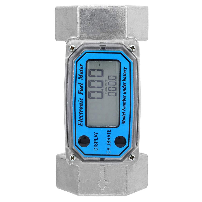 [Australia - AusPower] - Hilitand Mini Digital Turbine Flowmeter Diesel Kerosene Gasoline Fuel Flow Meter 15-120L 1.5inch NPT Blue 