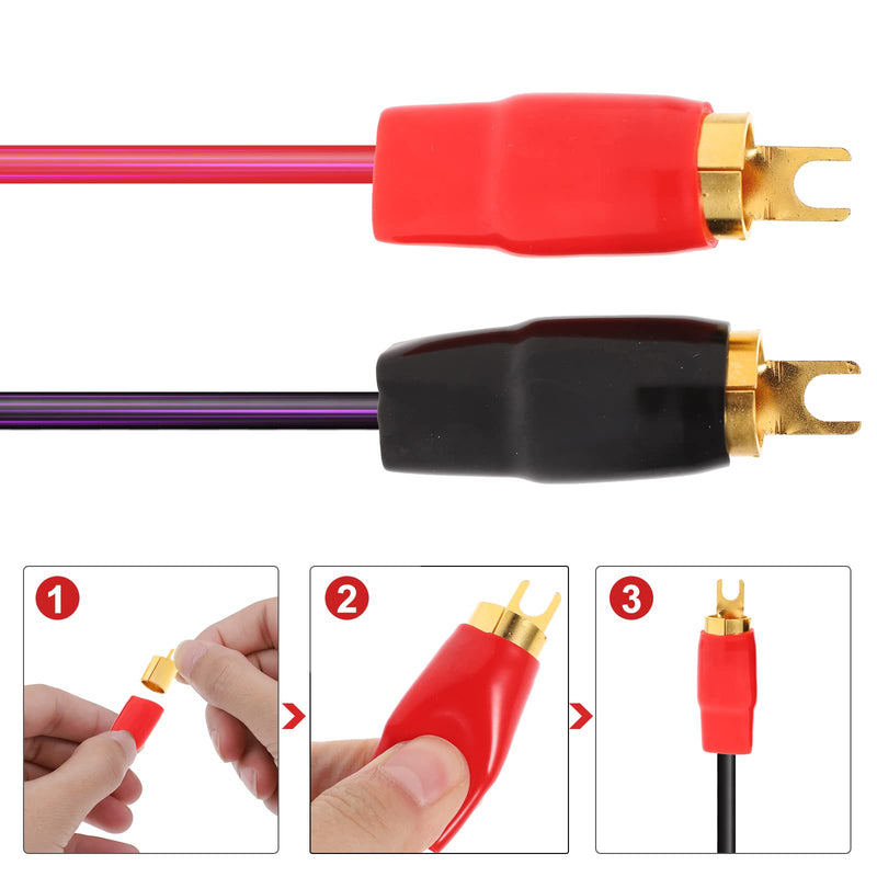 [Australia - AusPower] - WINOMO 5 Pairs 4 Gauge Strip Spade Terminal Spade Fork Adapters for Speaker Wire Cable 