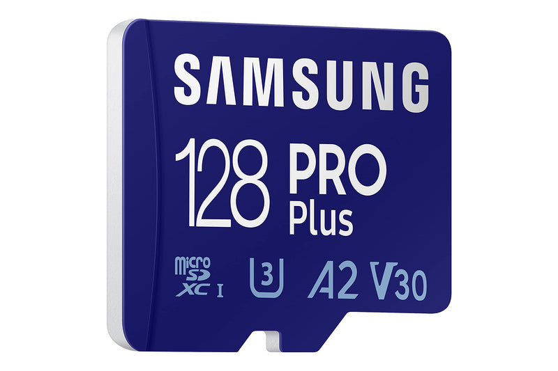[Australia - AusPower] - SAMSUNG PRO Plus + Adapter 128GB microSDXC Up to 160MB/s UHS-I, U3, A2, V30, Full HD & 4K UHD Memory Card for Android Smartphones, Tablets, Go Pro and DJI Drone (MB-MD128KA/AM) 