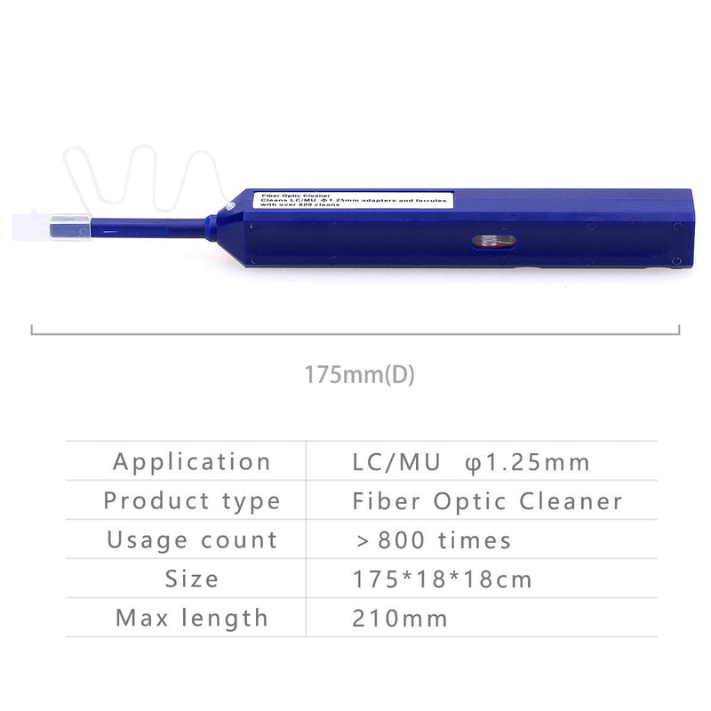 [Australia - AusPower] - KELUSHI Fiber Optic Cleaner Equipment Connector End Face Cleaning Pen for 1.25mm LC/MU Connectors Cleaner Tools (Blue) 