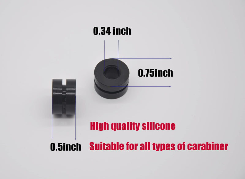 [Australia - AusPower] - HZUTUZH Rubber Silicone Carabiner Keeper Retainer Black 10Pack Belay & Rigging Stopper for All Types of Locking Carabiner & Quickdraw 10 