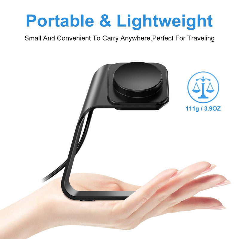 [Australia - AusPower] - NANW Charger Dock Compatible with Samsung Galaxy Watch 4/Watch 4 Classic/Watch 3/Active 2 /Active, USB Replacement Charging Cable Dock Stand Station Base Accessories for Galaxy Watch 4,Black Black 