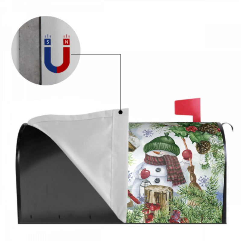 [Australia - AusPower] - Winter Mailbox Covers Magnetic Standard Size 18x21 Christmas Cabin Birds Cardinal Snowman Snowflakes Print Xmas Decorative Mailbox Wrap Cover Holiday Decorations Outdoor Home Patio Garden Decor Winter 