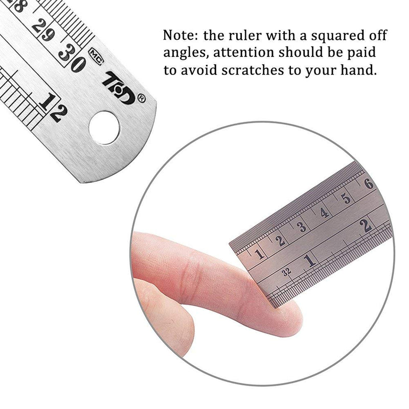 [Australia - AusPower] - Ruler Metal Straight Edge Ruler Stainless Steel Ruler 6 Inch 12 Inch 16 Inch Ruler Set Rulers Bulk Set of 3 