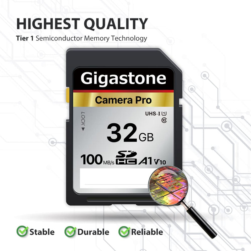 [Australia - AusPower] - Gigastone 32GB SD Card V10 SDHC Memory Card High Speed Full HD Video Compatible with Canon Nikon Sony Pentax Kodak Olympus Panasonic Digital Camera, with 1 Mini case SD 32GB V30 1PK 