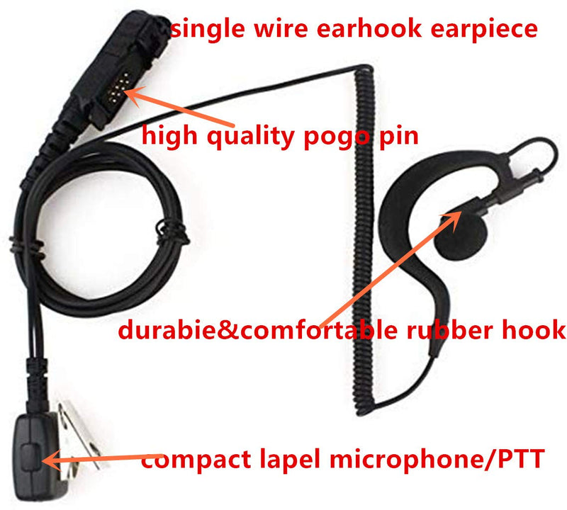 [Australia - AusPower] - G Shape Earpiece Mic Compatible with Motorola Radio XPR3000 XPR3000e XPR3300 XPR3300e XPR3500 XPR3500e XIR P6620 XIR P6600 E8600 E8608 Two Way Radio Headset 