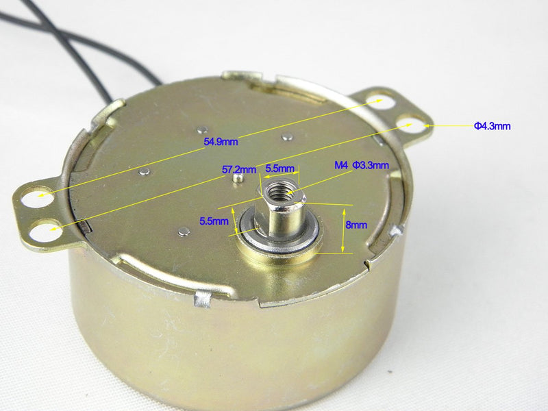 [Australia - AusPower] - CHANCS TYD-50 Synchronous Motor Turn Table 110V AC 5-6RPM CCW Flush Shaft 5.5mm Small Gear Motor 